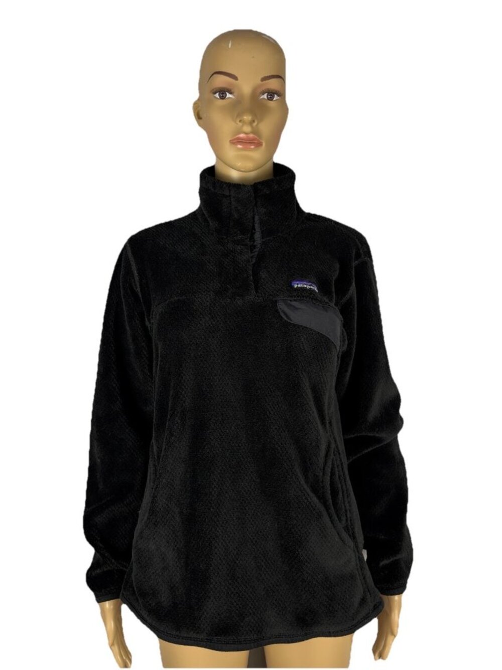 Patagonia Synchilla Snap-T Button Large black Fleece Sweater Jacket Pullover